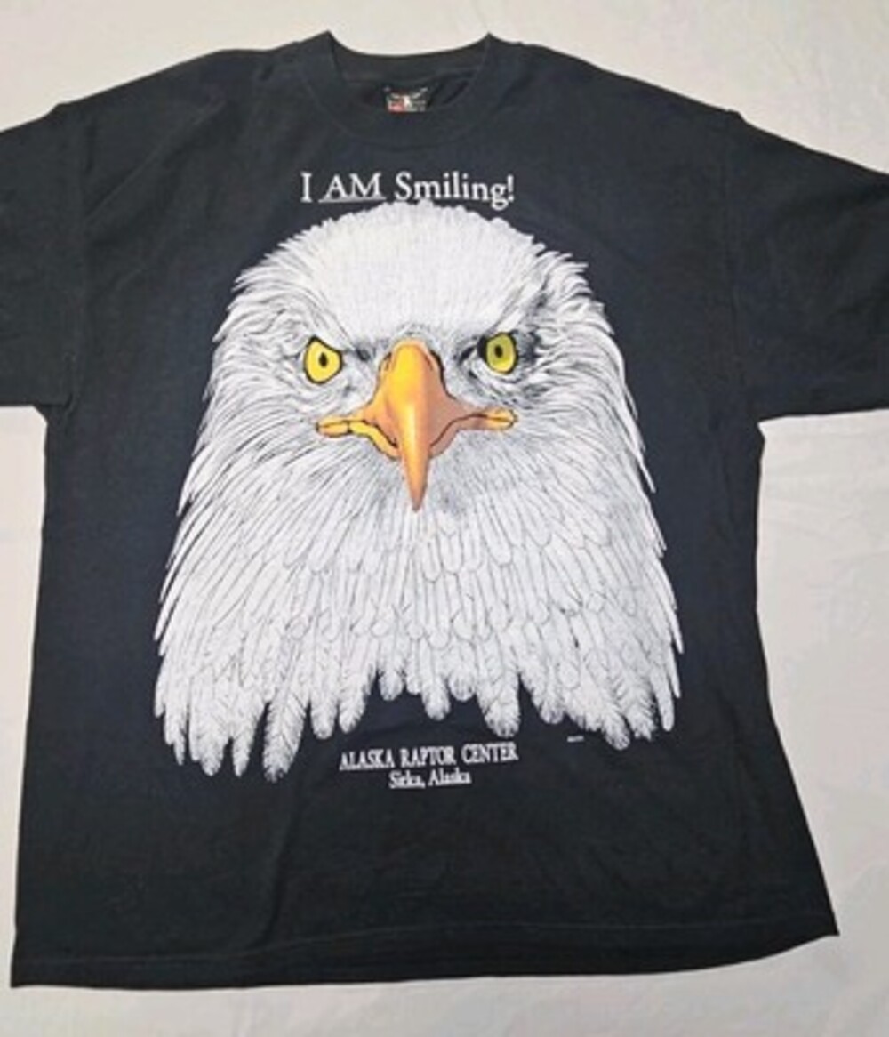Alaska Raptor Center Eagle Graphic T-shirt I AM Smiling! XL Vintage